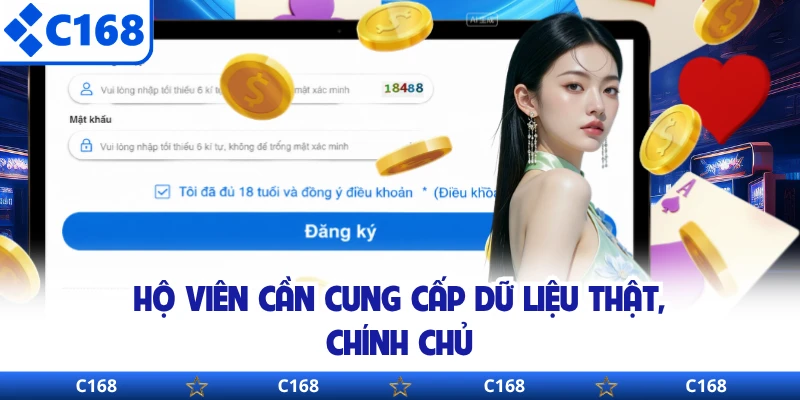 Hội viên cần cung cấp dữ liệu thật, chính chủ